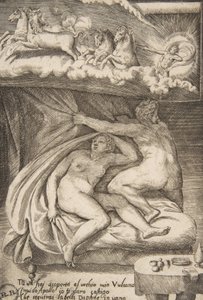 Wenus i Mars odkryte przez Apolla, z „Miłości bogów”, 1531-60. autorstwa Giulio Bonasone