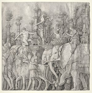 Triumfy Cezara: Słonie, c. 1485-1490. autorstwa Giulio Campagnola