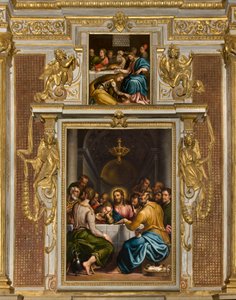 Kaplica SS Sacramento, drugie przęsło strona północna, Giulio Campi, Ostatnia Wieczerza 1569, Giulio Campi, Wieczerza w domu Simone 1569 autorstwa Giulio Campi