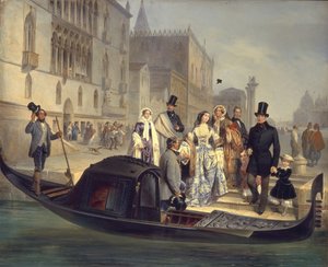 Rodzina Tołstojów w Wenecji, 1855 autorstwa Giulio Carlini