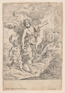 Anioł Stróż idący za rękę z małym dzieckiem, 1640-60.