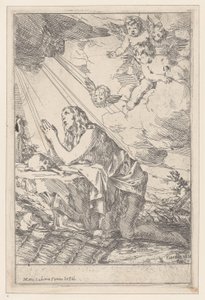 Pokutująca św. Maria Magdalena klęcząca przed czaszką i kośćmi, 1640-60.