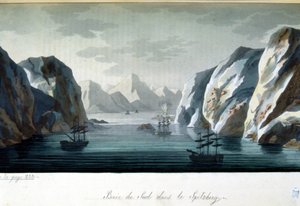 Southern Bay na Spitzbergu, Norwegia - w „Stary i nowoczesny kostium” Julesa Ferrario, wyd. Mediolan autorstwa Giulio Ferrario