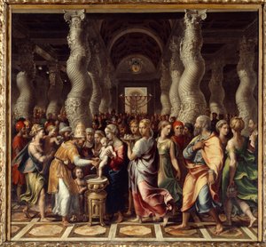 Obrzezanie Ceremonia religijna obrzezania Chrystusa. Obraz Giulio Pippi de „Jannuzzi dit Giulio Romano autorstwa Giulio Romano