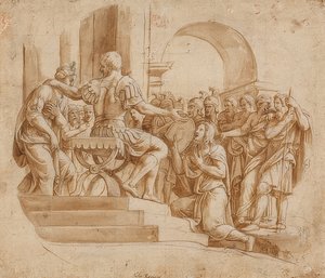 Abstynencja Scypiona. Około 1530/32 autorstwa Giulio Romano