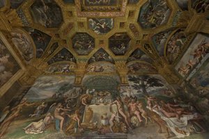 Fragment fresku z Komnaty Amora i Psyche, 1526-1534 autorstwa Giulio Romano