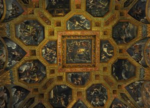 Fragment fresku z Komnaty Amora i Psyche, 1526-1534 autorstwa Giulio Romano
