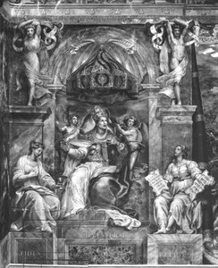 Papież Sylvester I (314-335) między wiarą a religią, pokoje Rafaela (patrz także 252793 i 252794) autorstwa Giulio Romano