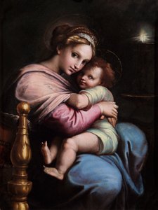 Dziewica z Dzieciątkiem, ok. 1517-19 (olej na desce) autorstwa Giulio Romano