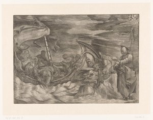 Chrystus chodzący po wodzie autorstwa Giulio Sanuto (attributed to)