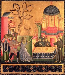 Ołtarz św. Franciszka, fragment Cudu Opętanej (tempera na desce)
