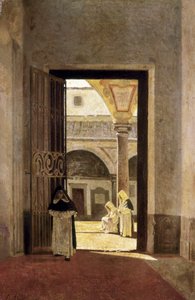 Hol wejściowy klasztoru dominikanów. Obraz Giuseppe Abbatiego (1836-1868). Olej na drewnie. Muzeum Kadyksu.