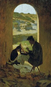 Malarz Stanislao Pointeau, ok. 1863 (olej na desce) autorstwa Giuseppe Abbati