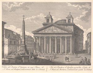 Widok Panteonu Agryppy (akwaforta) autorstwa Giuseppe Acquaroni