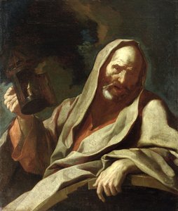Diogenes (ok. 412-323 pne) ze swoją latarnią, ok. 1720-40 autorstwa Giuseppe Antonio Petrini