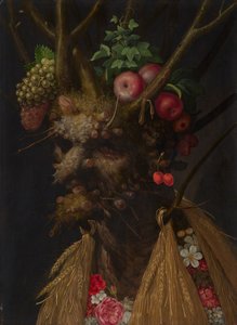Cztery pory roku w jednej głowie, ok. 1590 (olej na płycie) autorstwa Giuseppe Arcimboldo