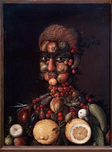 Postać ludzka wykonana z owoców i warzyw (malarstwo) autorstwa Giuseppe Arcimboldo
