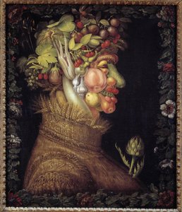 Lato. Alegoria o porach roku. Obraz Giuseppe Arcimboldo (1527-1593). Musée du Louvre