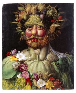 Etykieta Vertumnus QS:Lsv, „Portret, alegoria” autorstwa Giuseppe Arcimboldo