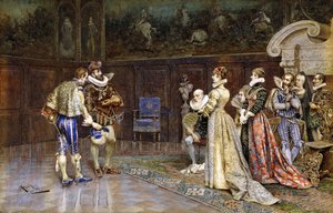 Prezentacja Henryka IV Francji na dworze Małgorzaty Valois autorstwa Giuseppe Aureli