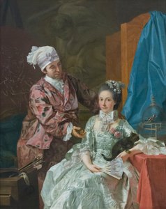 Autoportret z żoną, ok. 1757 (olej na płótnie)