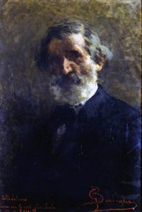 Portret Giuseppe Verdiego (1813-1901), włoskiego kompozytora autorstwa Barbaglii. Konserwatorium G. Verdiego. Mediolan autorstwa Giuseppe Barbaglia