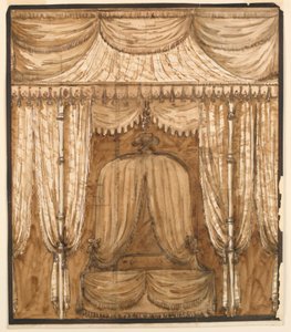 Rysunek, elewacja wnęki na łóżko, ok. 1790 r. autorstwa Giuseppe Barberi