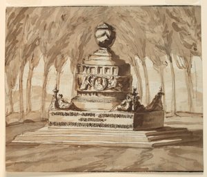 Pomnik nagrobny dla poety Pietro Chiari autorstwa Giuseppe Barberi