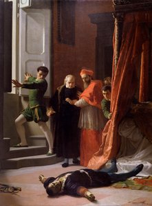 Śmierć księcia Florencji Alessandro de Medici zabitego przez Lorenzino de Medici (olej na płótnie) autorstwa Giuseppe Bellucci
