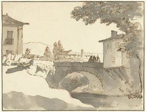 Widok na wieś w Alcobaça w Portugalii autorstwa Giuseppe Bernardino Bison (possibly)