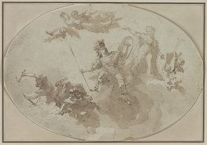Studium sufitu: Alegoria pokoju i wojny autorstwa Giuseppe Bernardino Bison