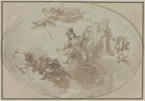 Studium sufitu: Alegoria pokoju i wojny 1800 . autorstwa Giuseppe Bernardino Bison