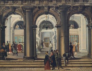 Wejście do Biblioteki Marciana w Wenecji, Giuseppe Bernardino Bison (1762-1844), Włochy autorstwa Giuseppe Bernardino Bison