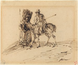 Jeździec z chłopem autorstwa Giuseppe Bernardino Bison