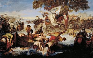 Armia Giovanniego delle Bande Nere przekraczająca Addę, autorstwa Giuseppe Bezzuoli (1784-1855)