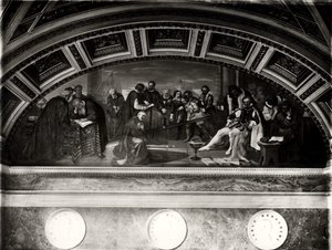 Proces Galileusza (1564-1642) szczegół Galileusza w Pizie (fresk)