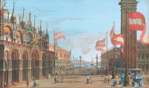 Widok na Plac św. Marka w Wenecji, z Pałacem Dożów i Dzwonnicą, 1828 r.