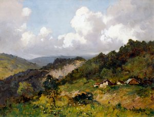 Lato na wzgórzach (olej na panelu) autorstwa Giuseppe Buscaglione