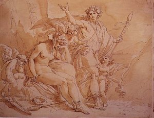 Bachus i Ariadna, 1780 (tusz i pranie na papierze)