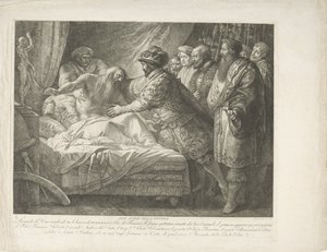 Król Franciszek I z umierającym Leonardo da Vinci All Glory della pittura (tytuł na obiekcie) autorstwa Giuseppe Cades