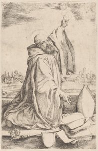 Święty biskup zakonu benedyktynów..., 1620-30.