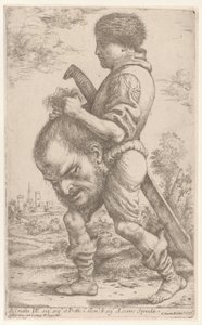 Dawid niosący głowę Goliata, którą trzyma za włosy, 1620-30.