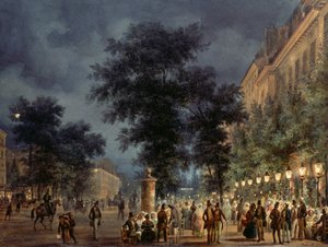 Kawiarnia w Paryżu nocą