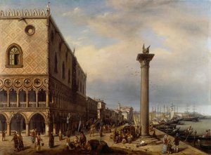 Riva degli Schiavoni (chodnik) w Wenecji – Giuseppe Cannella (1788-1847) autorstwa Giuseppe Canella