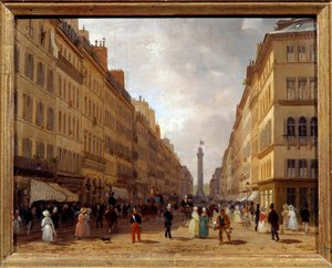 Widok rue de la Paix w Paryżu obraz Giuseppe Canelli (1788-1847) 1830 nd. 0,31x0,16 m Paryż, Musee Carnavalet - Widok na Rue de la Paix w Paryżu. Obraz Giuseppe Canelli (1788-1847)