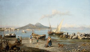 Widok na Zatokę Neapolitańską (olej na płótnie) autorstwa Giuseppe Carelli
