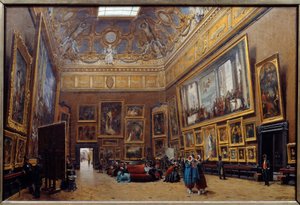 Widok na Plac Salonowy Musee du Louvre Obraz Giuseppe Castiglione (1829-1906) 1861 Nd. 0,69x1,03m²