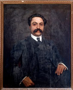 Portret Giuseppe Martucci (1856-1909) włoskiego kompozytora, dyrygenta, pianisty i pedagoga Malarstwo Giuseppe de Sanctis (1858-1924) 1904 Bolonia, miejskie muzeum muzyczne autorstwa Giuseppe De Sanctis