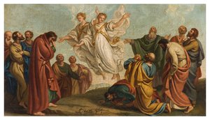 Giuseppe Diotti, Szkic, Objawienia się aniołów apostołom po wniebowstąpieniu