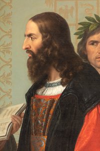 Dwór Ludovica il Moro, detal z Leonardem Da Vinci